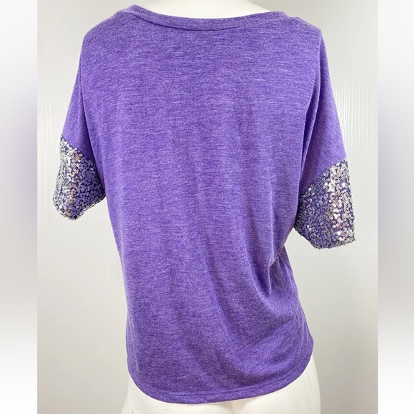 STAR WARS Collectible Stretch Poly Rayon SILVER Sequin T-Shirt Sz L - Picture 3 of 5